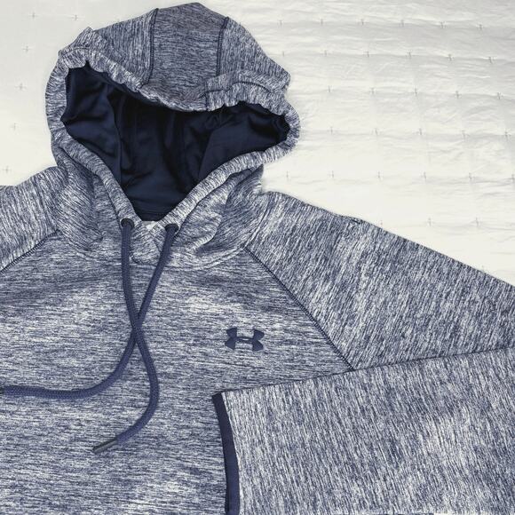 Under Armour ColdGear Hoodie Women's M | Navy Blue Melange Performance | EUC - Picture 2 of 11